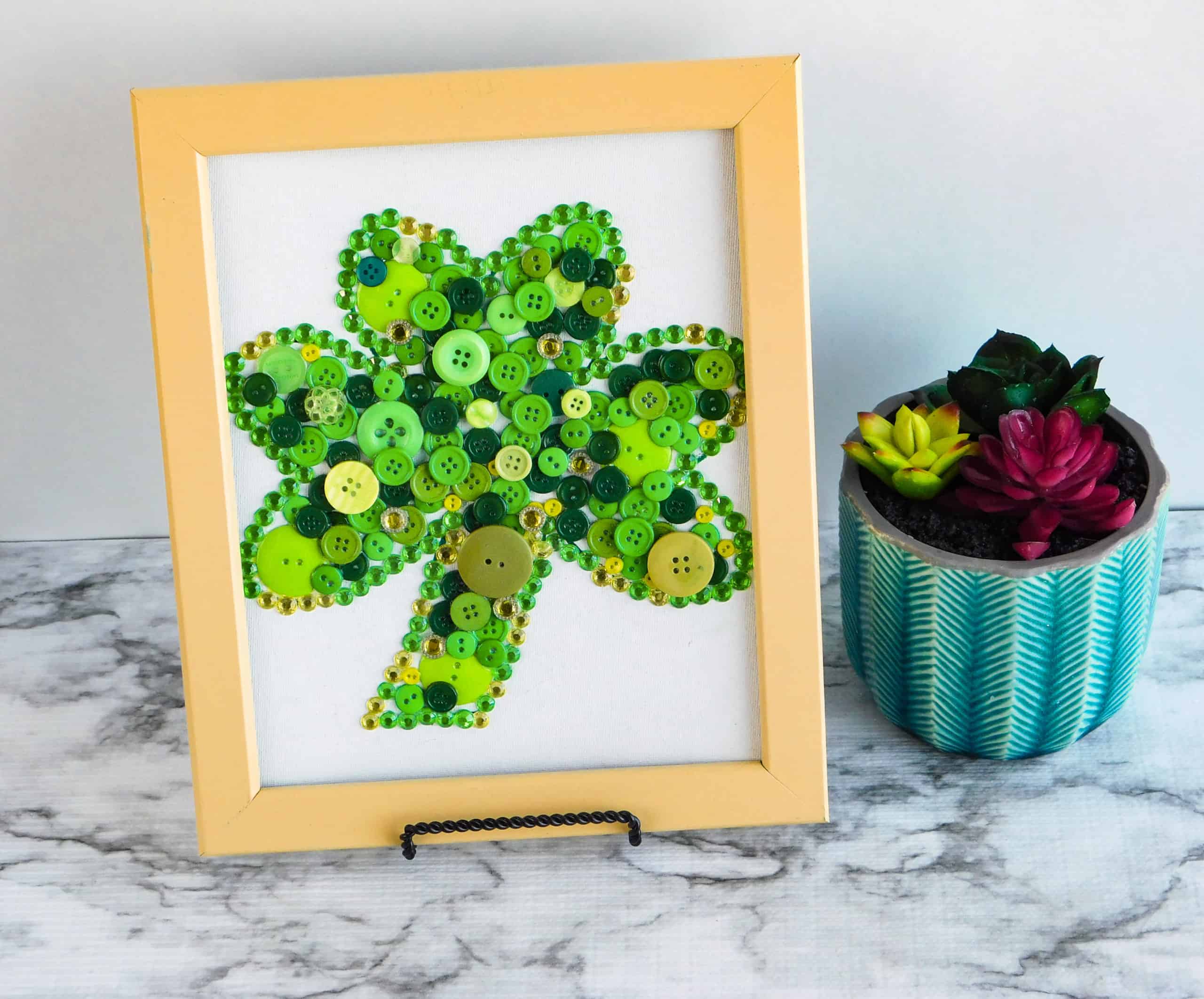 Simple Button Decoration Craft For St Patricks Day
