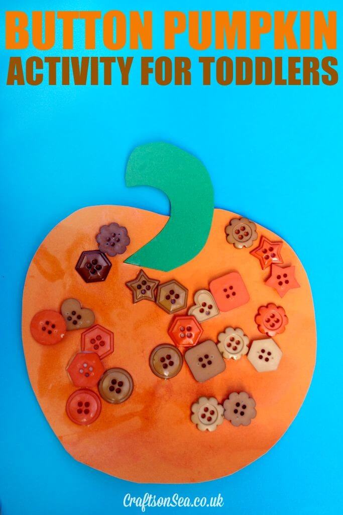 Simple Button Pumpkin Craft Activity For Preschoolers