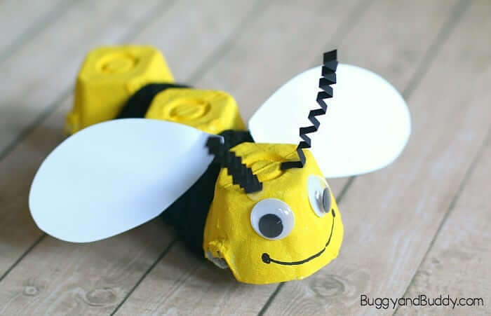 Simple Egg Carton Bee Craft Idea For Kids