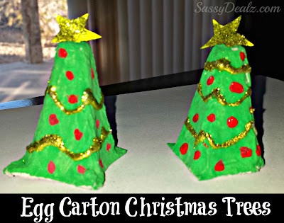 Simple Egg Carton Christmas Tree Craft Idea Using Egg Cartons