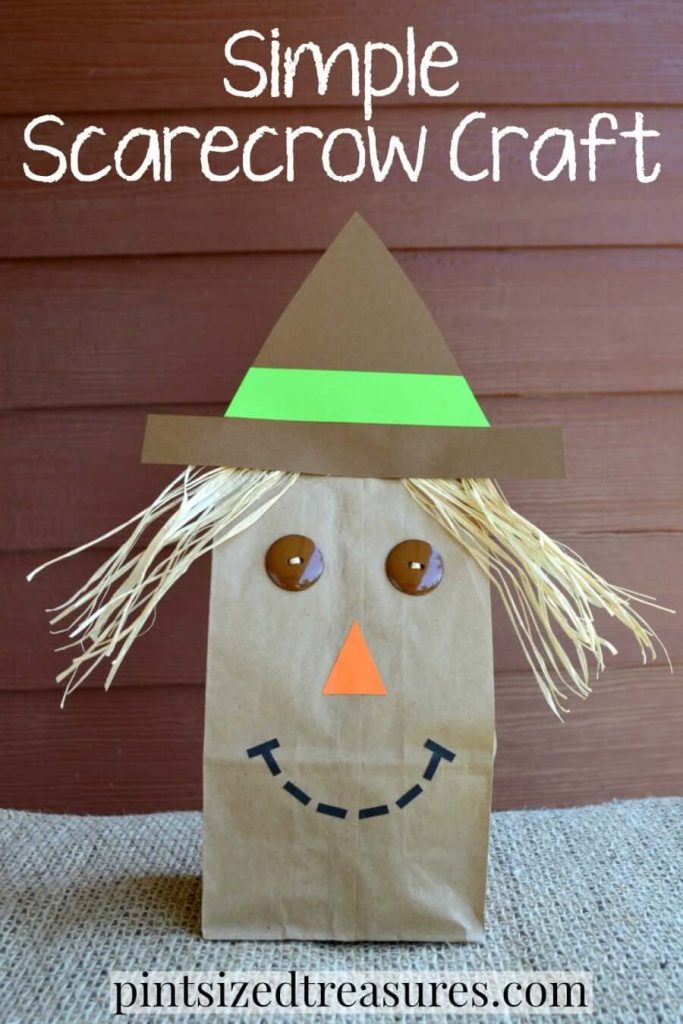 Simple Paper Bag Scarecrow Craft Idea For Kids Easy paper bag crafts