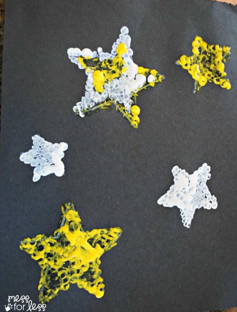 Simple Q - Tip Star Art & Craft Project For Kindergartners SPACE CRAFTS FOR KIDS