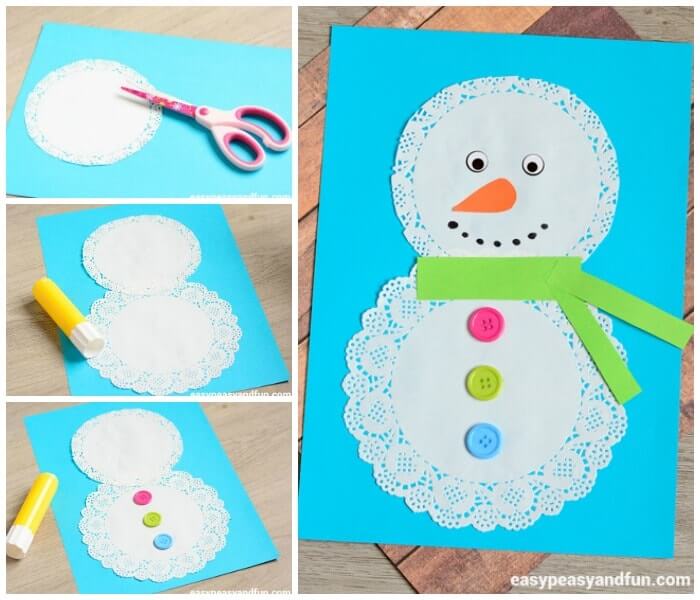 Simple Snowman Winter Craft For Kindergartners Winter Button Crafts