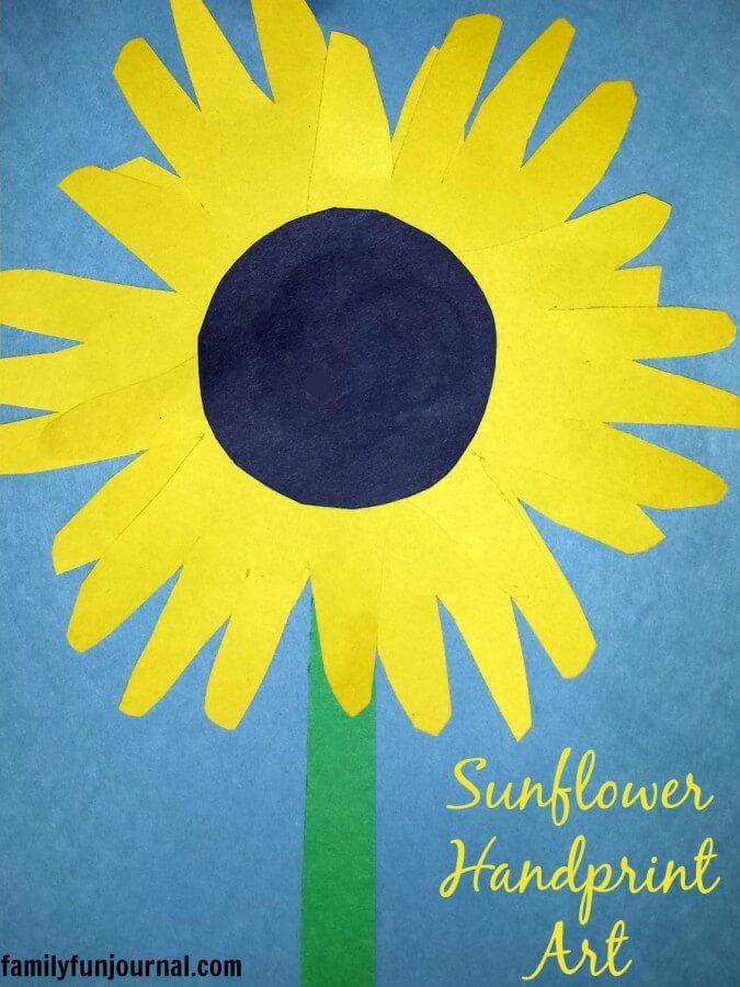 Simple Sunflower Handprint Art Idea With Construction Paper