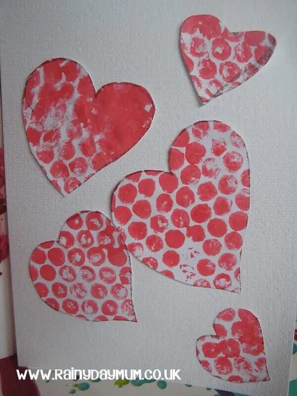 Simple Valentine's Day Heart Craft Using Bubble Wrap Bubble Wrap Sensory Activities For Toddlers