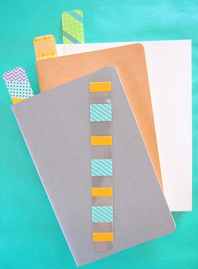 Simple Washi Tape Bookmarks Made From Recycled Plastic