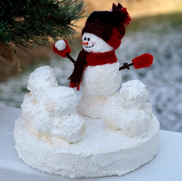 Snowball Fight Snowman Craft Idea Using Styrofoam BallStyrofoam Balls Craft For Preschoolers