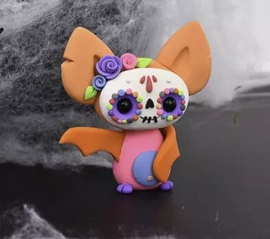 Spooky Colorful Bat Craft Made With Air Dry Clay