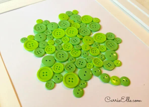 St Patrick's Day Decoration Craft With ButtonsButton Craft For St Patricks Day