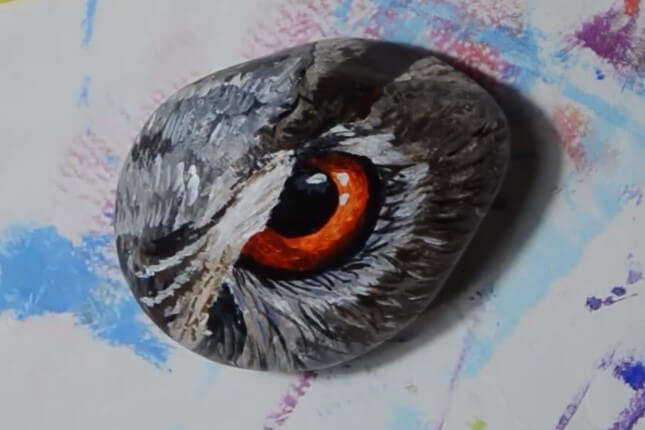 Step-By-Step Tutorial Of Owls Eye Rock Painting