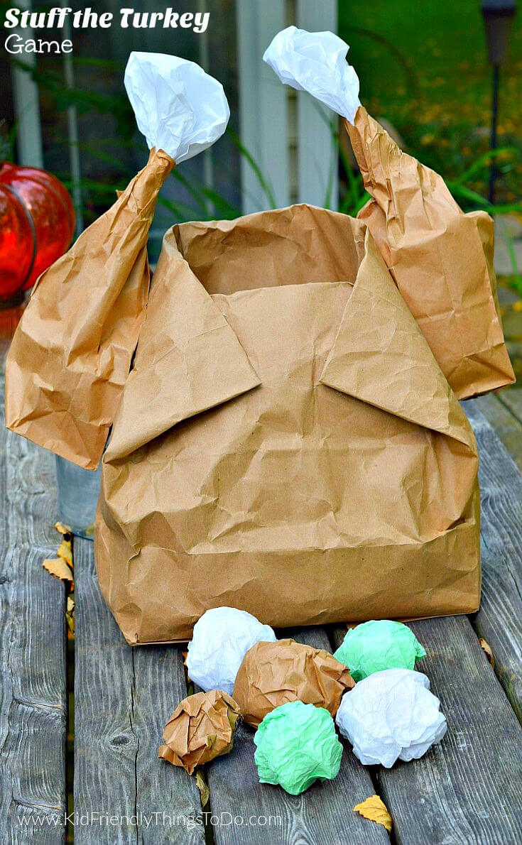 Stuff The Turkey Game Idea On Thanksgiving Using Paper BagThings to do with paper bags 