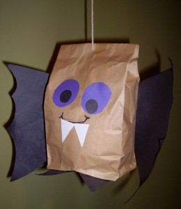 Stuffed Paper Bag Bat Crafting Idea For Halloween Decor