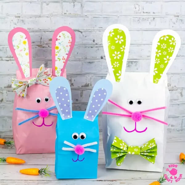 Stuffed Paper Bag Easter Bunny Craft Idea For Kids
