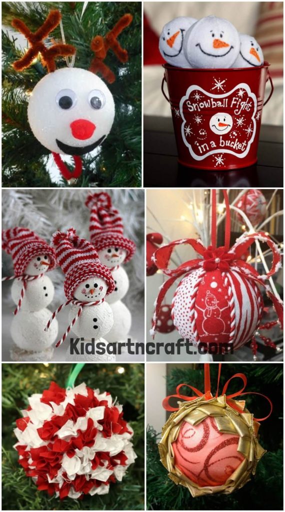 Styrofoam Balls Crafts And Ornaments For Christmas - Kids Art & Craft