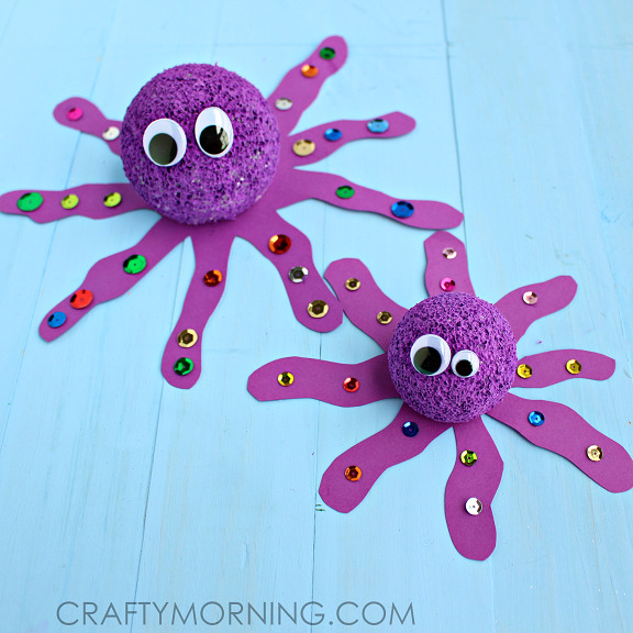 Octopus Crafts Using Styrofoam Balls