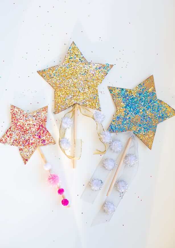 Fun-To-Make Glitter Star Wands For Kids