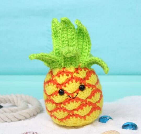 Super Cute Crochet Smiling Pineapple Craft Crochet Fruits Patterns 