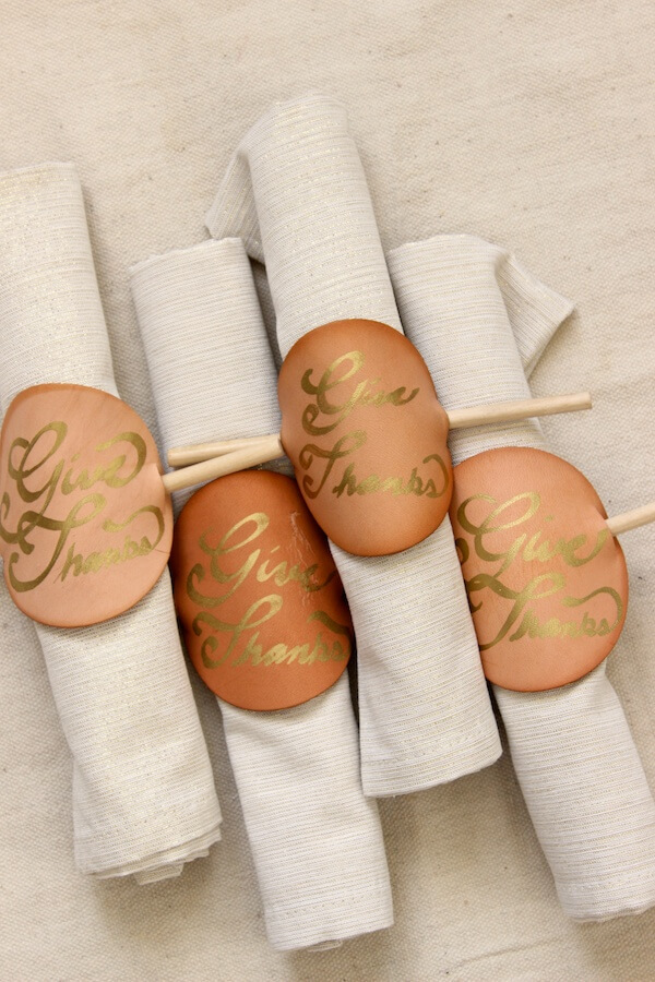 Super Easy Leather Napkin Rings Craft Idea For Thanksgiving