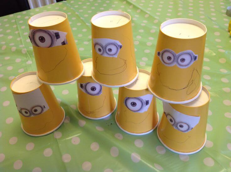 Super Easy To Make Minion Pyramid Using Paper Cup