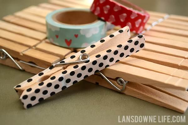 Super Easy To Make Washi Tape Craft With ClothespinWashi Tape Craft Using Clothespin