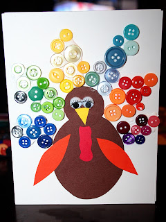 Super Easy Turkey Card Decorate With Colorful Buttons