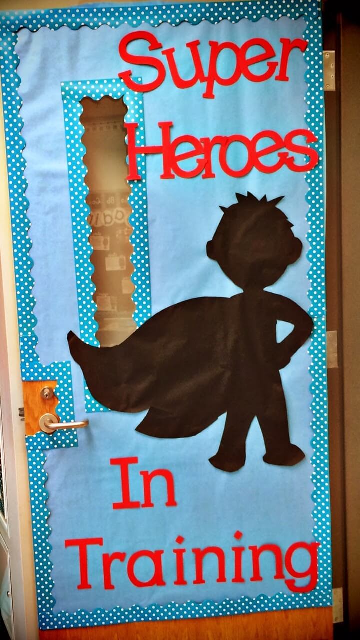 Super Hero Themed Classroom Door Decoration Idea