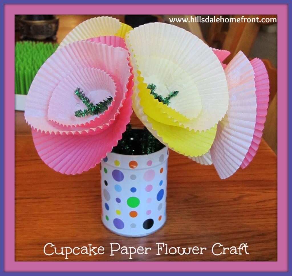 Super Simple Cupcake Flower Craft Using Paper & Pipe Cleaners