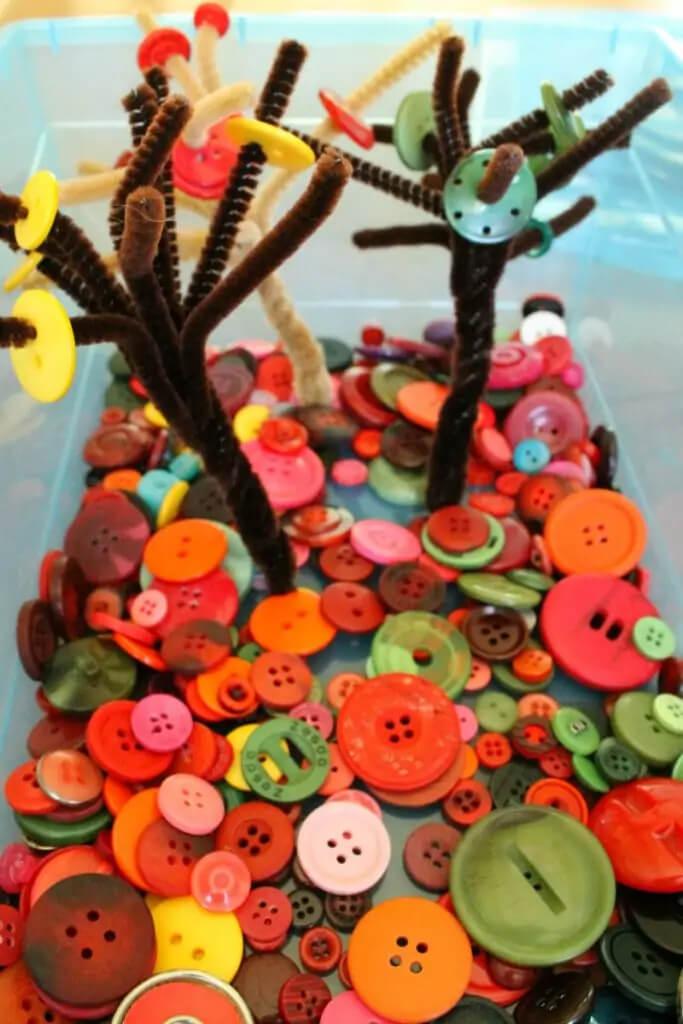 Super Simple Fall Button Tree Craft Using Pipe Cleaners Fall Button Crafts(19 images)