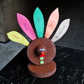 Thanksgiving Turkey Craft Project Using Styrofoam, Paper & Buttons