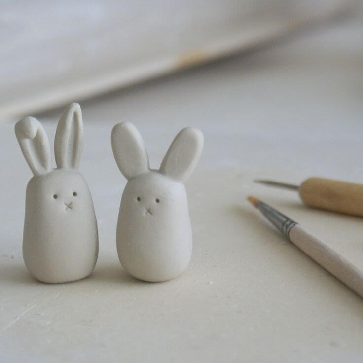 Tiny Cute Bunny Craft Using Air Dry Clay For Kids Air dry clay Ideas for kids