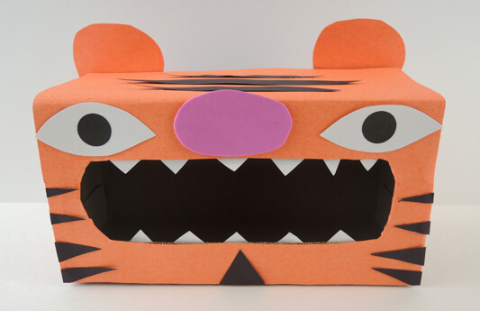 Tissue Box Scary Tiger Craft For KidsTissue Box Animal Crafts For Kids