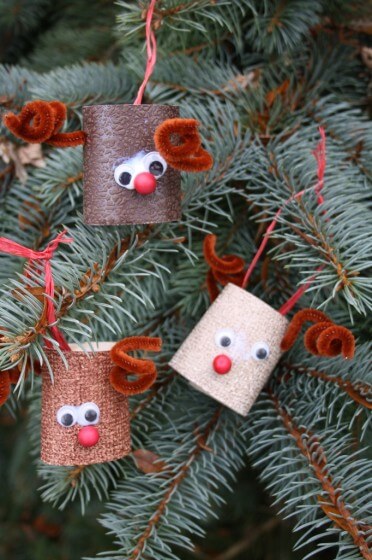 Toilet Paper Roll Reindeer Ornament Crafts For Kids
