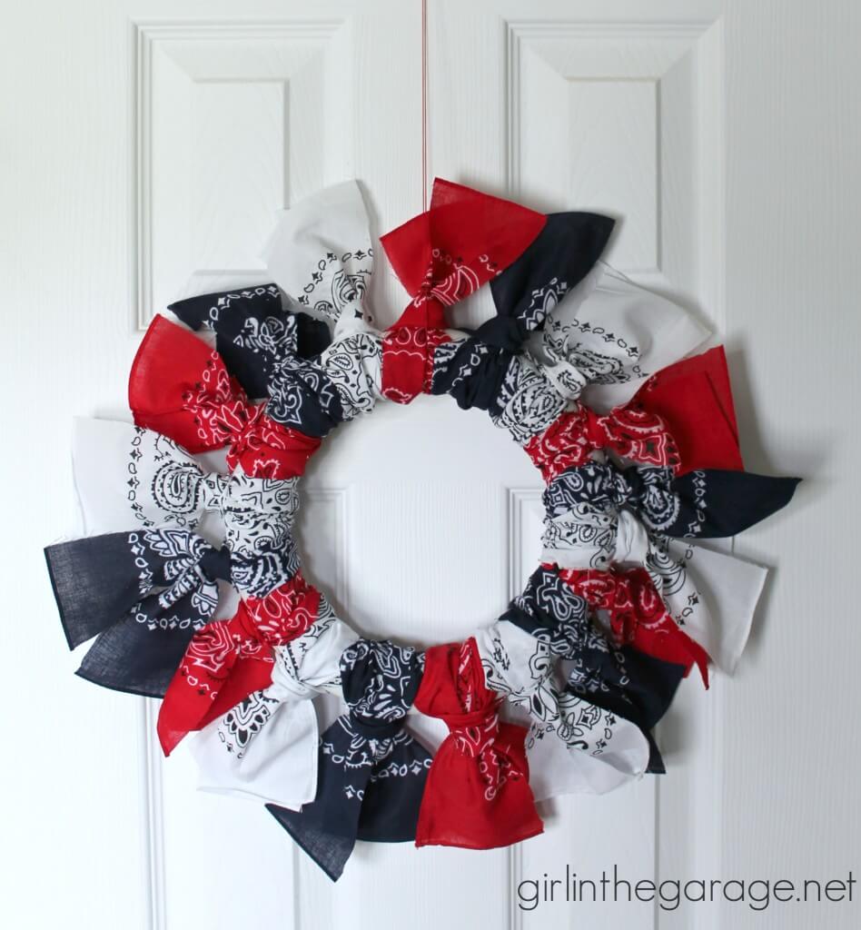 Tri-Color Bandana Wreath Craft DIY