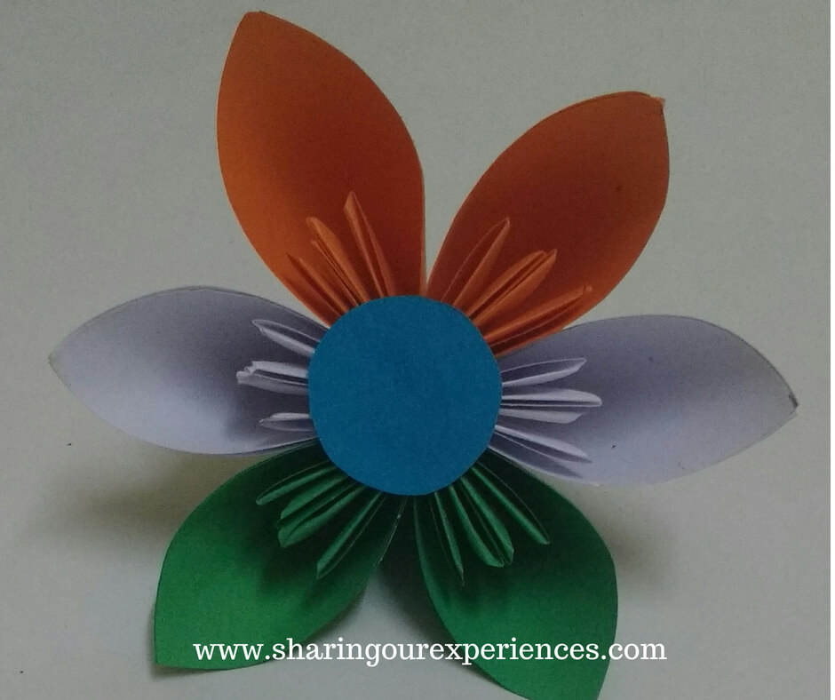 Tri-Color Paper Flower Craft For Kids