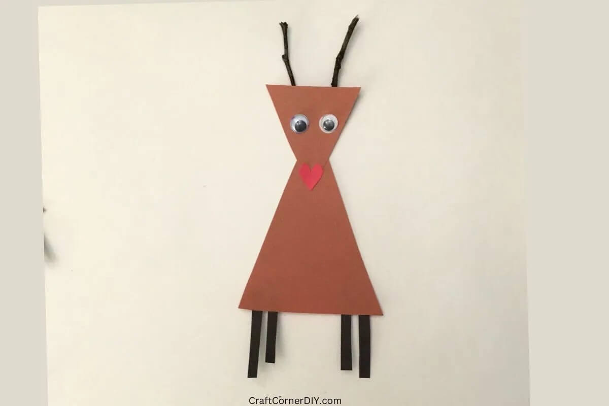 Triangle Paper Shape Reindeer Craft For Kids