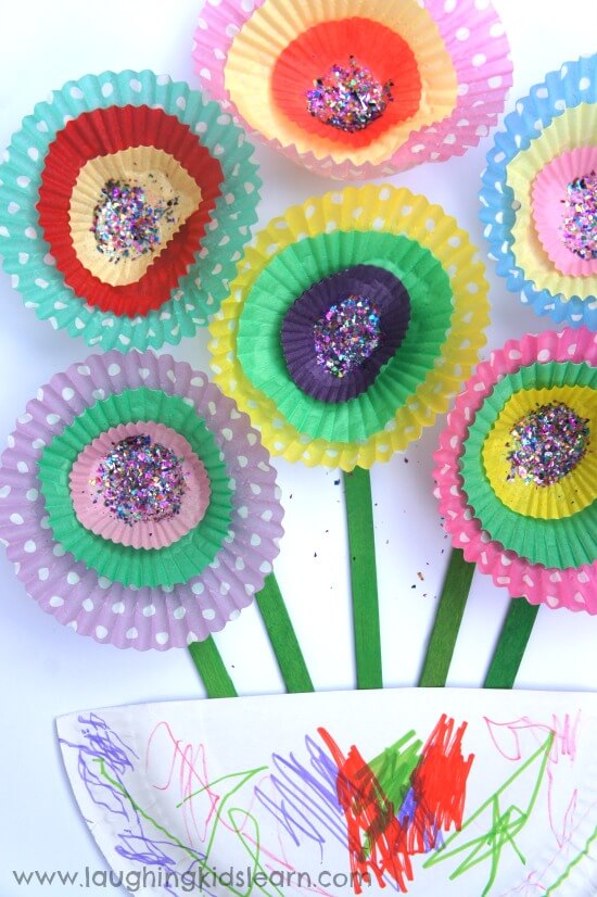 Triple Layer Cupcake Liner Flower Craft For Toddlers