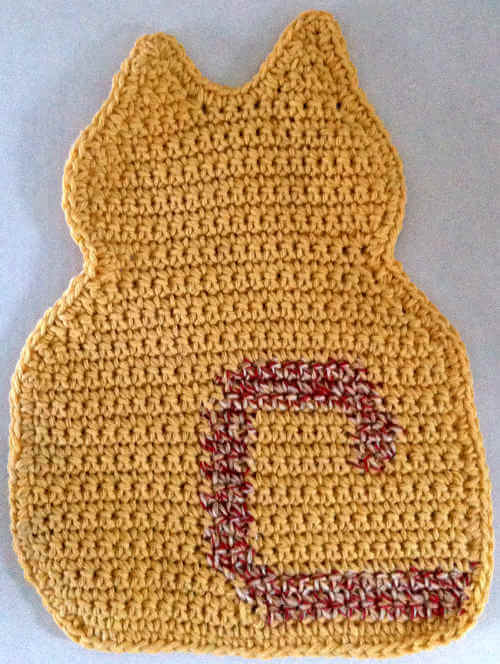 Unique Cat Shaped Dishcloth Made From Crochet