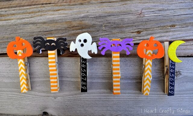 Unique Clothespin Craft Using Washi Tape For Halloween