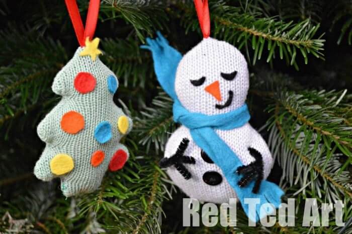 Upcycled Christmas Tree Ornament Craft For Kids