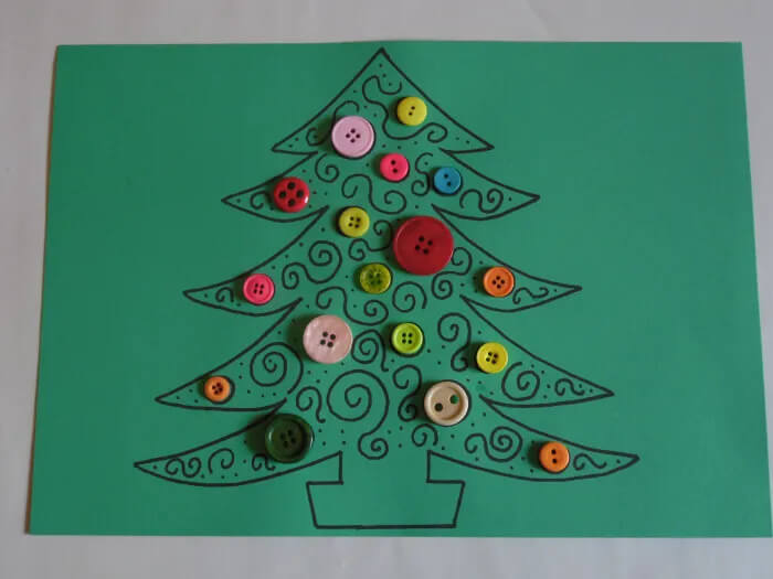 Very Easy Christmas Tree Decoration Craft With ButtonsButton crafts For Christmas Decoration