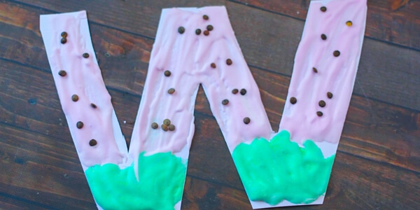 W for Watermelon Puffy Paint Letter Craft For Kindergartners