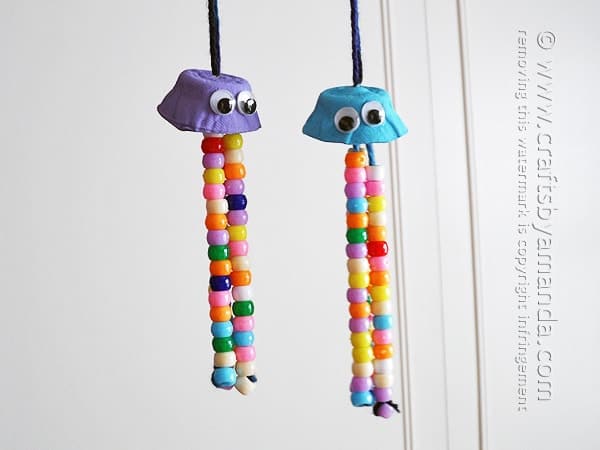 Ocean Animal Egg Carton Crafts Awesome Jellyfish Craft  Idea With Beads & Egg Carton