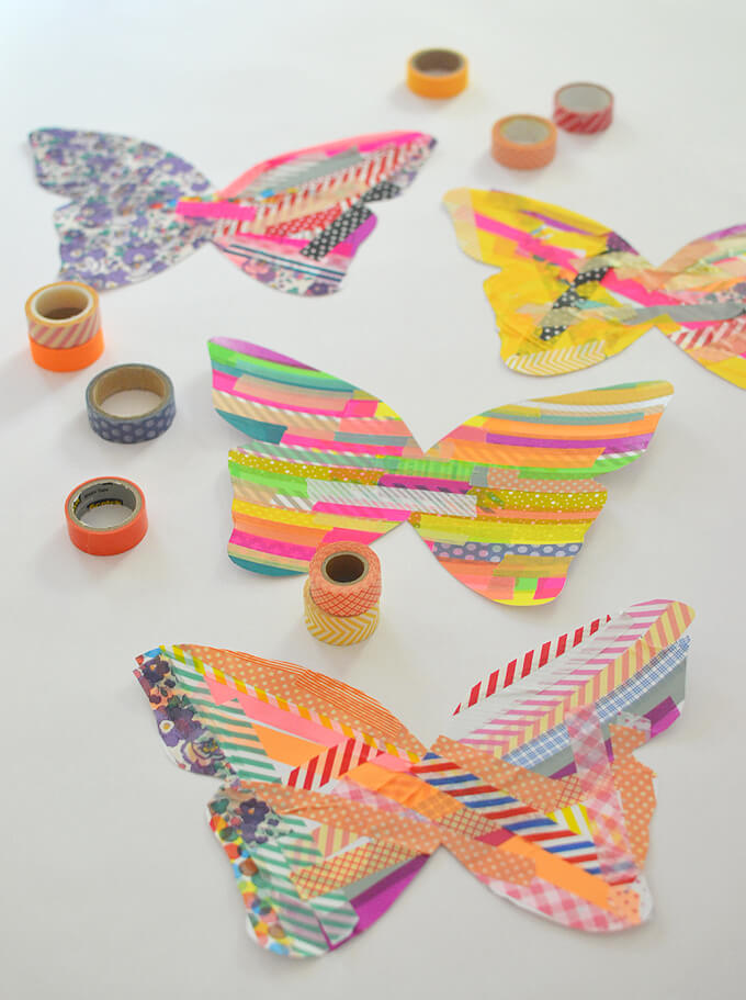 Washi Tape Butterfly Craft Made With Recycled Paper For Kids Recycled Washi Tape Crafts 