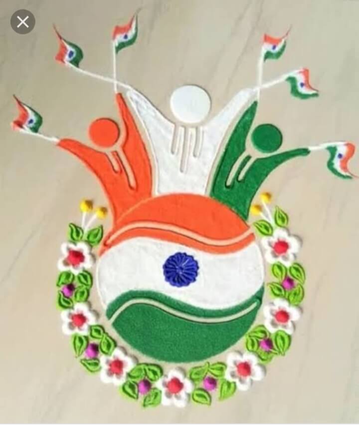 We All Are One Theme Tri Color Rangoli Craft For Kids