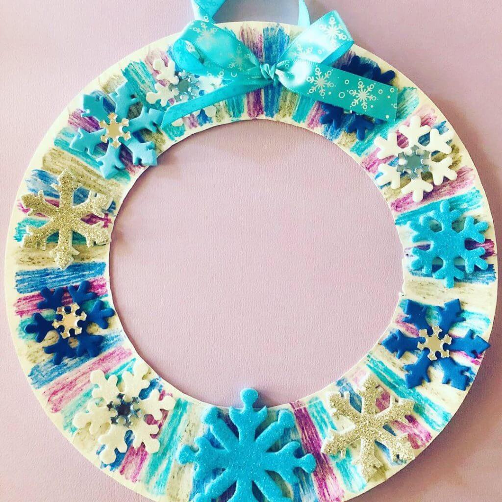Winter Paper Plate Wreath For Kids Disney Frozen Crafts For Kids
