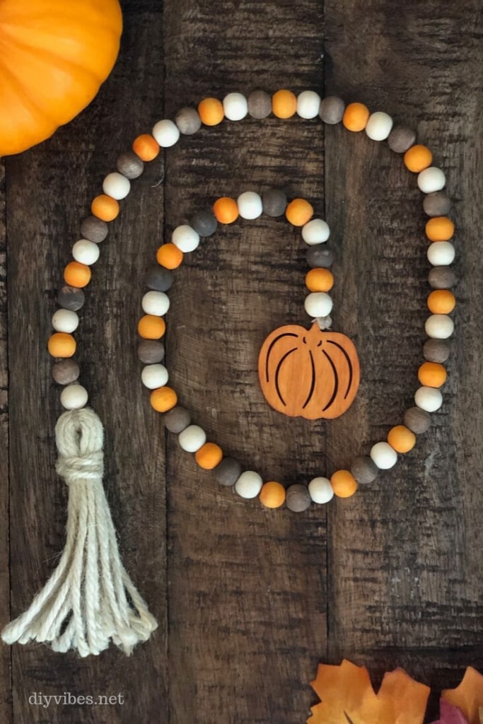 Wooden Fall Theme Wooden Beads Garland DIY Craft