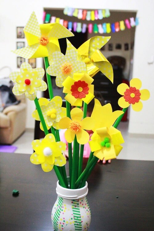 Yellow Flowers For Basant Panchami Art & Crafts Activities for Kids