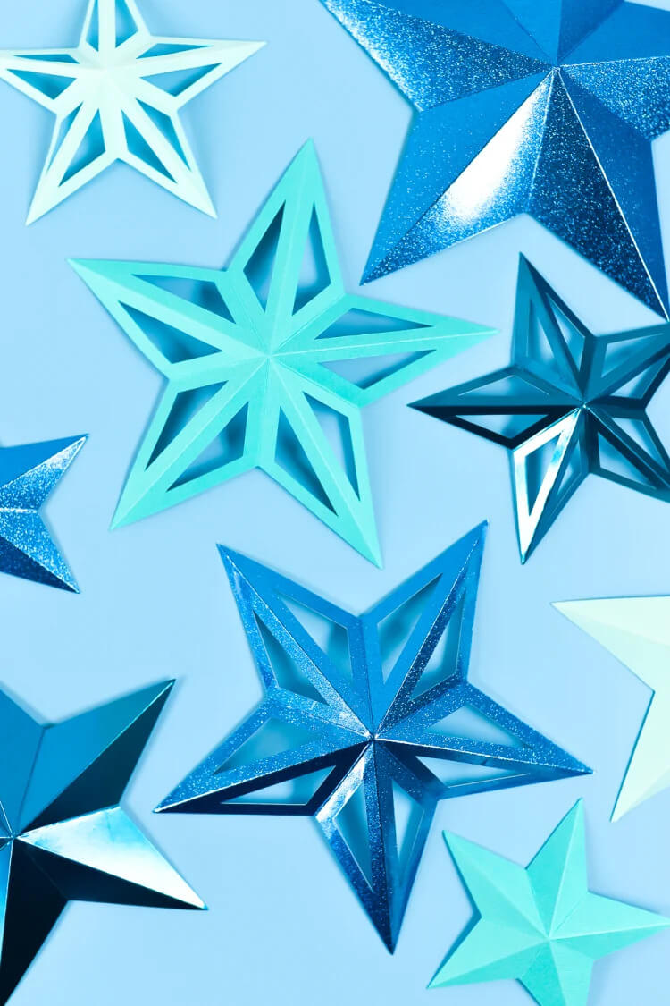 3D Cardstock Paper Star Craft Project For Wall DecorCardstock Crafts For Adults