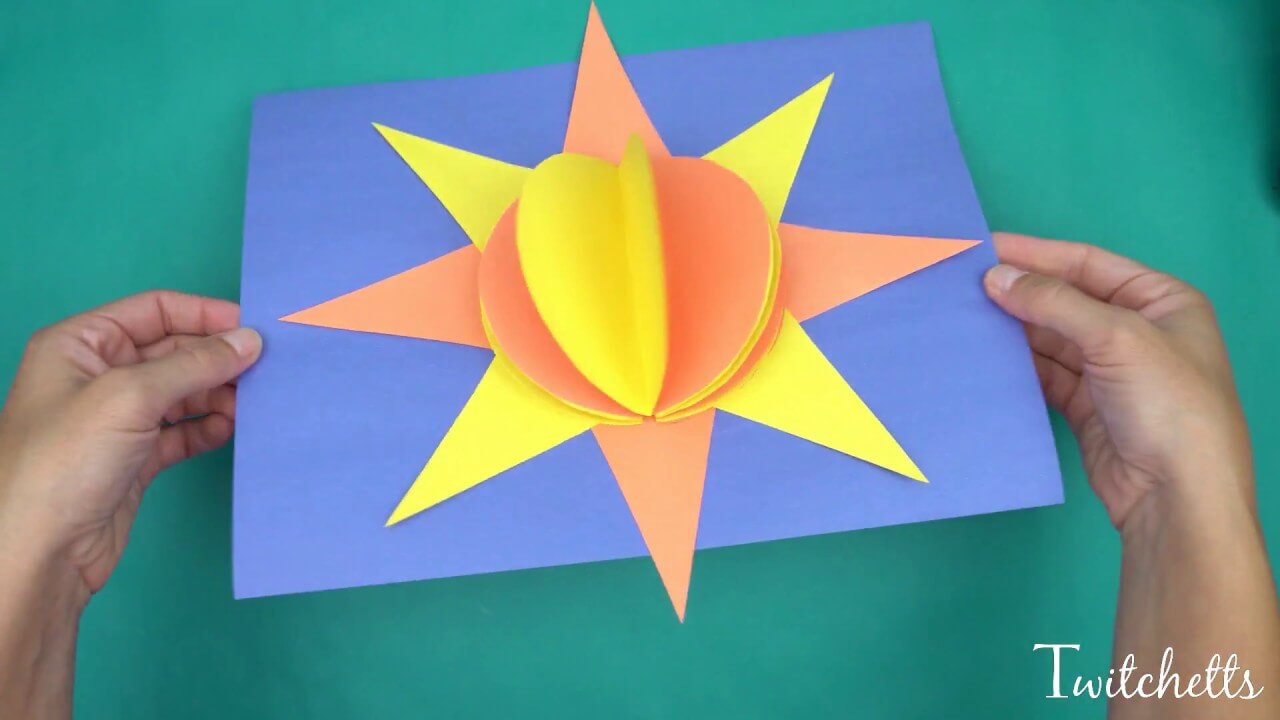 3D Paper Sun Craft For Preschool Kids