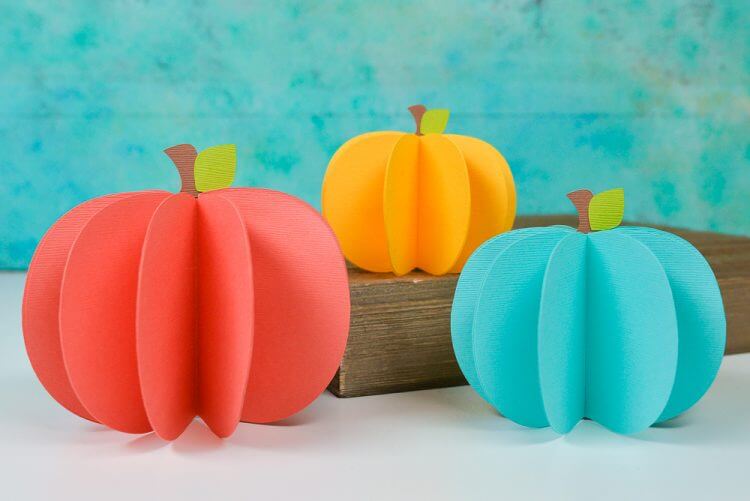 3D Pumpkin Decoration Craft For Home With Cardstock Paper & Hot Glue Gun DIY Cardstock Paper Crafts